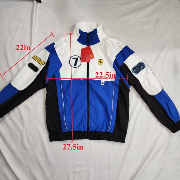 FERRARI MENS PUMA STREET RACING WOVEN JACKET WHITE BLUE SZ Small S NWT 597939-02 - Picture 10 of 10